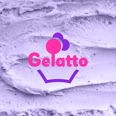 Gelatto ice cream brand branding design graphic design illustration logo pink vector