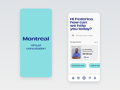 Montreal health app app appointments doctor health mobile ui ui design virtual