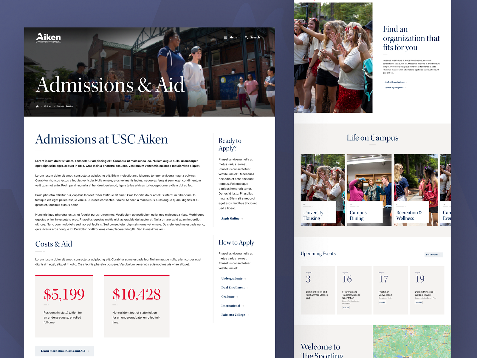 USC Aiken - Admissions & Aid by Roach Design Co. on Dribbble