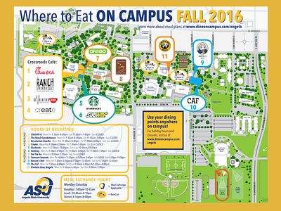 Campus Map Design for Angelo State University design graphic design illustration map design university marketing vector