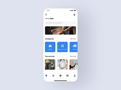 Services Mobile App app blue design graphic design home illustration mobile service services ui ux