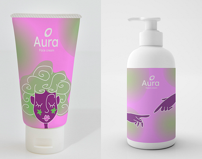 Design for cosmetics "Aura" branding cosmetics design design logo mocap package