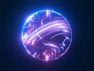3D Sphere 3d ai animation c4d futuristic glass reflection sphere visual