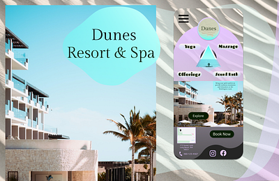 Dunes Resort & Spa Mobile Design app branding design figma graphic design logo ui ux uxui web website