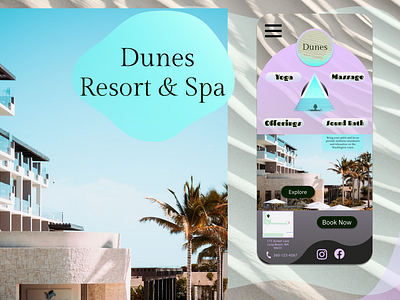 Dunes Resort & Spa Mobile Design app branding design figma graphic design logo ui ux uxui web website