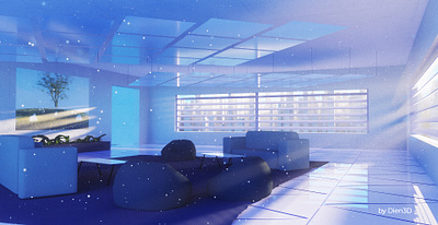 architecture 3d city furniture illustration interior lights