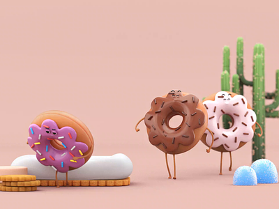 Moving donuts 3d 3dart 3dmodel animation art c4d characters cinema4d design donuts food graphic design illustration material model motion graphics render texture