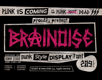 Brainoise - Punk Display Font font logotype