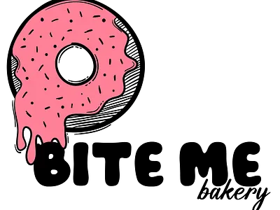 Bite Me Bakery Logo bakery bakery branding bakery logo branding donut logo donut shop graphic design logo