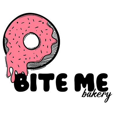 Bite Me Bakery Logo bakery bakery branding bakery logo branding donut logo donut shop graphic design logo