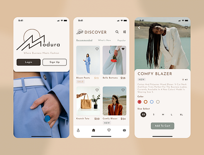 Modura: Fashion E-commerce App UI branding e commerce fashion logo ui