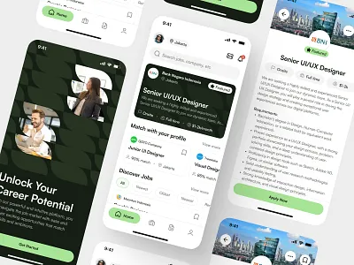 Jobster - Job Finder App app apply career find find work hire hiring platform job job finding job listing job searching mobile ui ui design uiux vacancy work