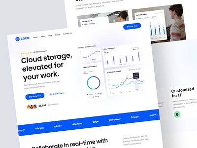 Coca - Cloud Saas Landing Page agency cloud coca corporate dashboard hosting kit landing page platform saas software storage template ui website