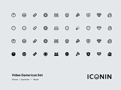 Iconin : Video Game Icon Set app icon logo app icons flat icons game game icon icon icon illustration icon pack iconin iconography icons set iconset illustration interface icon line icons stroke icons ui icons vector icons video games icon web icons