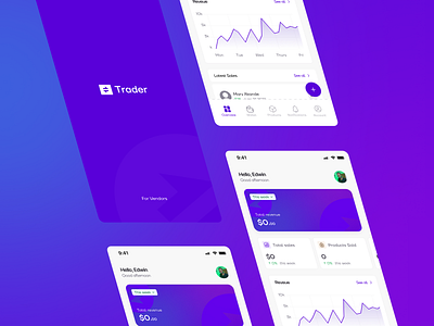 Trader - Splash Screen & Home page ui