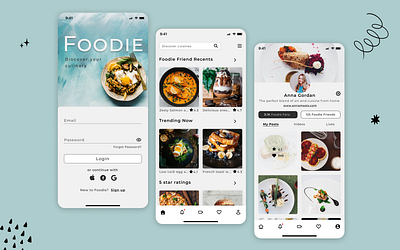 Food & Recipe Sharing App UI design design concept food food app recipe app ui