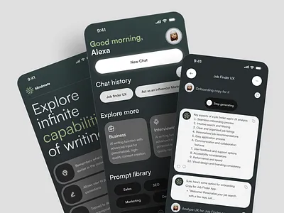 Mindmate - AI Chat BOT App UI KIT ai ai bot ai chat app app design bot chat chat app chat gpt chatting message message app mobile mobile app