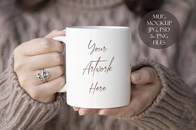 Woman holding mug - Mockup app branding design graphic design illustration logo typography ui ux vector