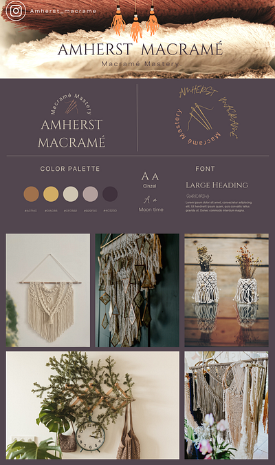 Branding Kit Design: Amherst Macrame. branding design graphic design illustration