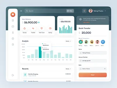 Finance App - Dekstop Version analytics app banking chart dashboard dekstop design finance fintech mobile quick transfer ui ui design ui ux web app