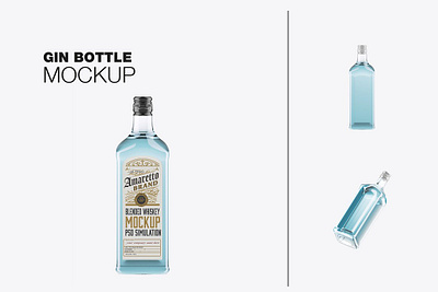 Gin Glass Bottle Mockup app branding design graphic design illustration logo typography ui ux vector