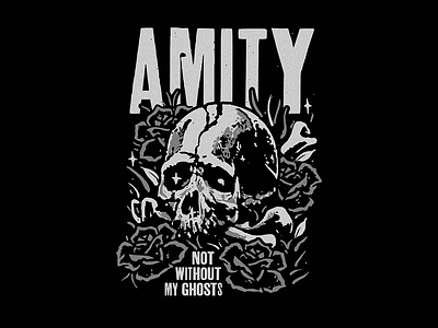 Not Without My Ghosts - The Amity Affliction bandmerch design graphicdesign illustration merch merchandising merchd skull