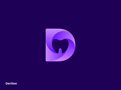 Denflow | Teeth Logo | Tooth logo | D Logo brand identity branding corporate logo d logo design graphic design illustration letter d lettering logo logo design logotype minimal modern teeth logo typography ui wordmark