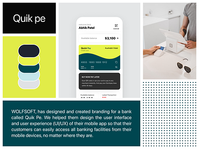 Quik Pe Bank Branding & App Design template