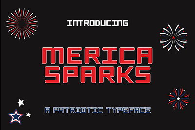 Type Design: Merica Sparks adobe artwork design digital art fireworks graphic design hand rendering illustration merica type typography