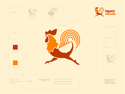 Rooster Noodle brand branding design graphic design illustration logo logodesign logodesigns ui vector