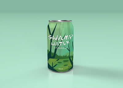 "Swamp Water" sparkling beverage branding can design graphic design illustration product design sparkling water typography vector