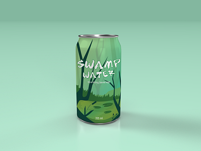 "Swamp Water" sparkling beverage branding can design graphic design illustration product design sparkling water typography vector