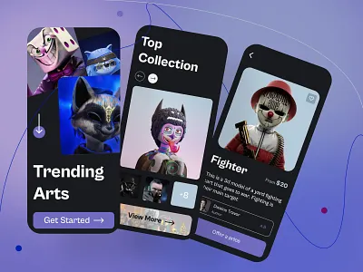 NFT Marketplace - Mobile App app design blockchain crypto mobile app mobile design nft nft app deisgn nft design nft marketplace nft mobile nft ui