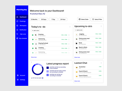 Planning Day Dashboard dashboard graphic design ui ux web design