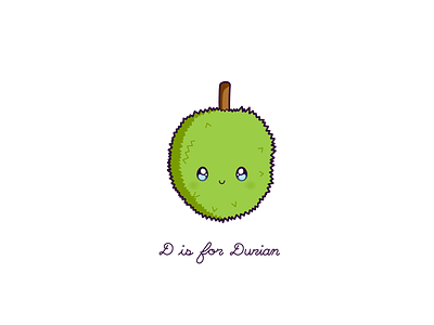 Day 120-365 D is for Durian cute design durian kawaii vector