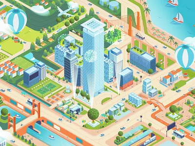 City Isometric cartoon city citymap illustration illustration art illustration map illustrations illustrator isometric isometric city isometric design isometric map map town vector illustration world map