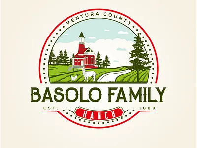 Logo Family Ranch & Farm cattle chicken creek farm goat logo logo design logo family ranch logo farm logo ranch logo vintage pine tree vintage