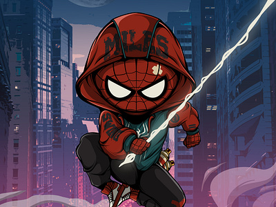 MILES art character design illustration miles morales spiderman streetart urban