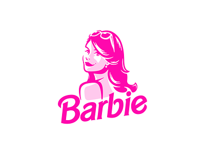 Barbie barbie doll dribbble illustration ken logo margot robbie pink portrait toy vector art