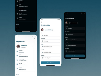 Profile Page for Profession/Job Portal app dailyui design minimal minimalistic ui user interface ux
