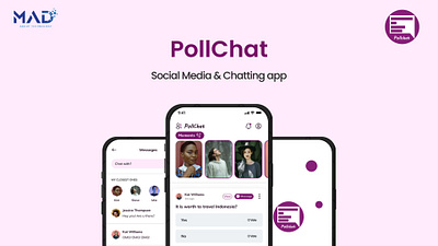 PollChat - Social media & Chatting app chatting app clean ui hyderabad poll app polls purple social media social media app social media app design voting