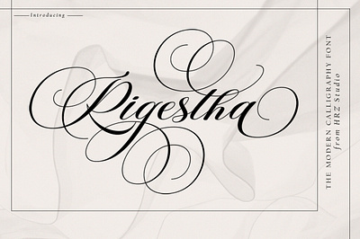 Rigestha Script branding calligraphy cards casual classic design elegant font graphic design illustration logo modern script ui wedding