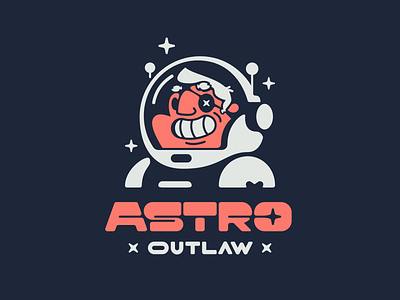 Astro Outlaw affinity designer astronaut branding logo pirate retro space spaceman spacesuit star vector