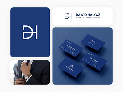 Dawid Hałycz logo design branding business cards design graphic design lawyer legal counsel logo logo design navy poland symbol wroclaw