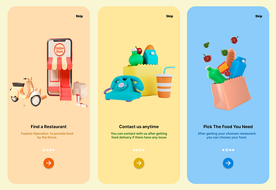 Food Delivery App Onboarding Screen ui