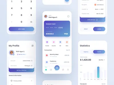 Wallet - Mobile App design light mode mobile app product design rizki agus ui ui design ui ux design ux design wallet app