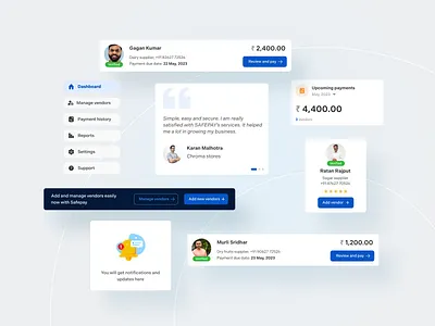 Vendor payment web tool cred dashboard design fintech google light theme payment tool razorpay shopify ui ui components ux web design