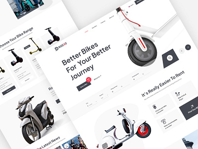 Ridexo Bike & Scooter Rental Website bike rental booking car footer header landing page rental scooter ui ux webdesign website