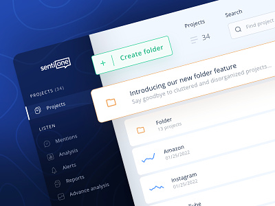 Projects folders accessibility analytics app brand dashboard data folder graph interface marketing monitoring organization project sketch social media tools ui ux web workflow