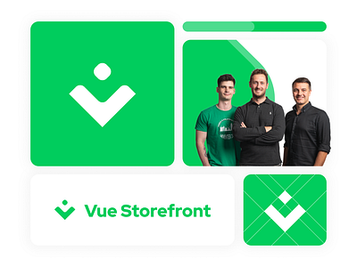 Vue Storefront brand brand identity branding design graphic design green icon logo logo design minimalistic modern poland sign symbol typography vector visual design vue vue storefront wroclaw